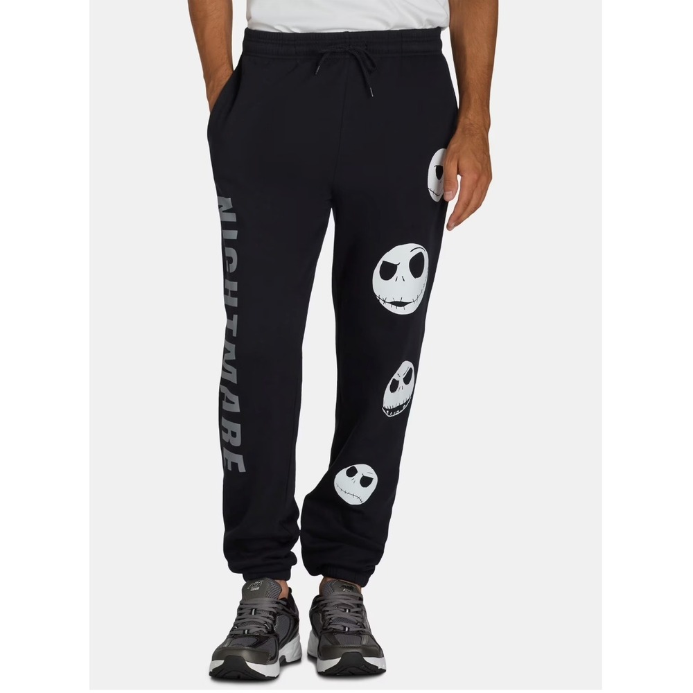 Disney Nightmare Before Christmas Jack Skellington Joggers Black Mens‎ Medium